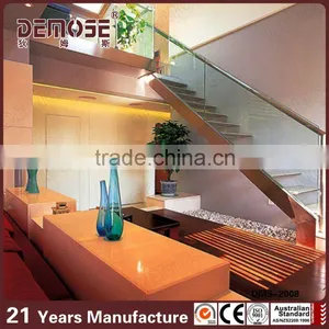 Indoor Narrow Beautiful Wood Glass Stairs thumbnail-1