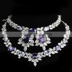 Amethyst Fashion CZ Jewelry Set thumbnail-1