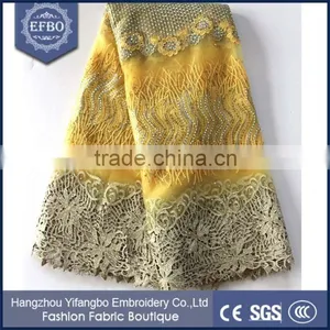 Fashion Style Indian Wedding Embroidery Lace Fabric the Factory in China thumbnail-5