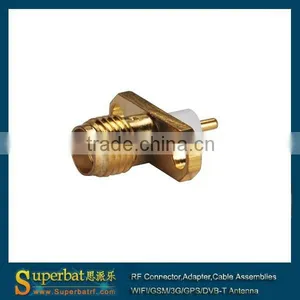 Sma Jack SMA 2 Hole Panel Mount Jack With Short Dielectric and Solder Panel Mount rf Sma Connector thumbnail-1