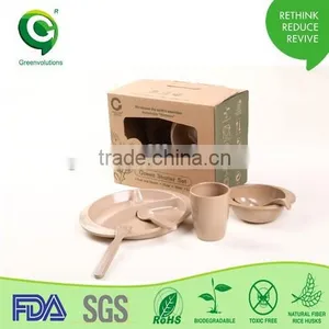 Wholesale Children's Biodegradable Bamboo Tableware Set Quality Choice thumbnail-1