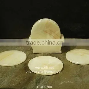 Light White Onyx Coaster thumbnail-1