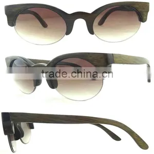 Individualized Eco-friendly Semi- Rimless Wood Sunglasses thumbnail-3