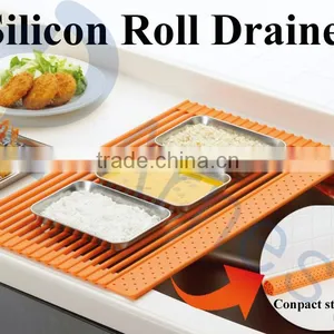 Silicone Utensils Kitchen Sink With Dish Roll Drainers Sink Strainer Kitchenware Accessories Silicone Roll Mat thumbnail-1