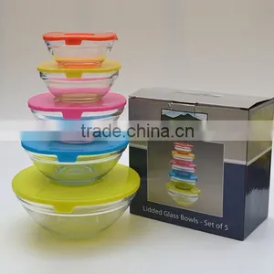 HOT SELLING 5 PIECES GLASS BOWL SET thumbnail-2