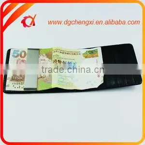 Promotional Credit Card Holder PU Money Clip Functional PU Leather Stainless Steel Money Clip thumbnail-5