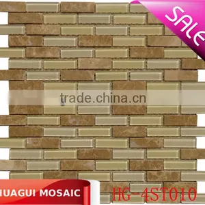 High Quality Crystal Glass Mix Stone Mosaic Tile Manufacturer thumbnail-1