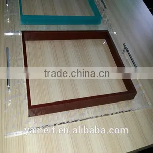 OEM/ODM Silk Screen Factory Multi Function Acrylic Serving Tray With Metal Handle thumbnail-1