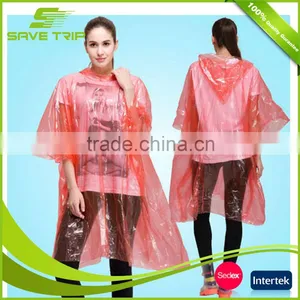 Printed LOGO Mini PE Plastic Rain Poncho Ball With Keyring thumbnail-2