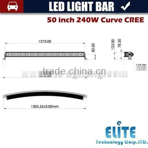 240w 50'' Jeep Led Light Bar IP67 Curve Bar Light off Road Truck Lights thumbnail-5
