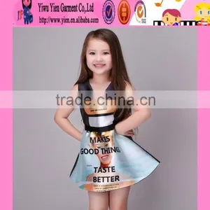 2016 Sea World Pattern Kids Dresses for Girls 2016 Summer Sleeveless Cheap Kids Girls Evening Dresses thumbnail-3