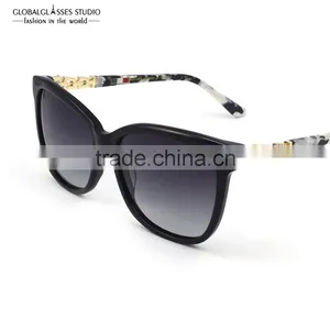 Sun Fashion Handmade Acetate Sunglasses Women Horn Rimmed Style Sunglasses With Shiny Bling Rhinestones 6602R thumbnail-1