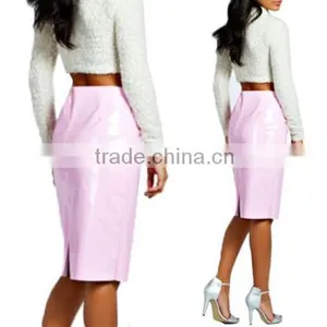 Stylish Lady Women's New Fashion Sexy Slim Shiny PVC PVC Pencil Skirt thumbnail-6