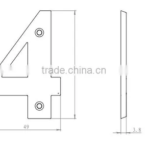 Modern Manufacture Metal Door Numbers and Letters Design,Polished MIRROR Color Door Numbers thumbnail-6