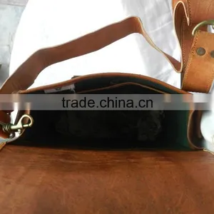 Hand Made Vintage Leather Back Pack Flap Messenger Bag Grained Leather thumbnail-5
