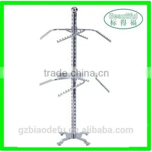 High Quality 2 Tiers 4way Clothing Display Stand,garment Rack Supplier thumbnail-1