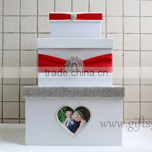 Elegant 3 Tier White Wedding Card Box Wholesale thumbnail-2