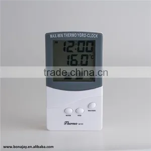 Indoor Digital Temperature Humidity Meter With Clock Display 0~+50C thumbnail-1