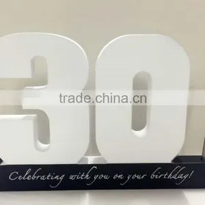Wooden Number "30" Birthday Gifts Home Decoration Promotion Wooden Items in Window Shopping thumbnail-1