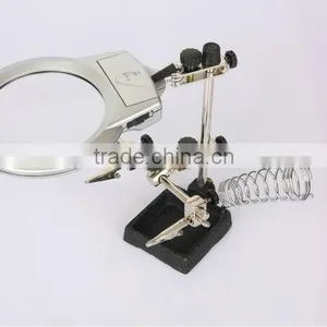 MG16129-A 6X, 2.5X LED Light Helping Hand Magnifier, Magnifier With Clip and Spring,desktop Magnifier thumbnail-1