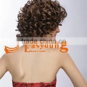 Hand Tied Brown Synthetic Short Lace Front Wig, Front Lace Wig thumbnail-3