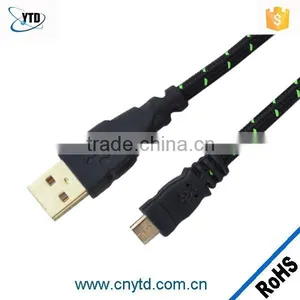 Micro USB Flat Cable Cotton Braid Nylon Braided USB Cable Braided Flat USB Cable thumbnail-1