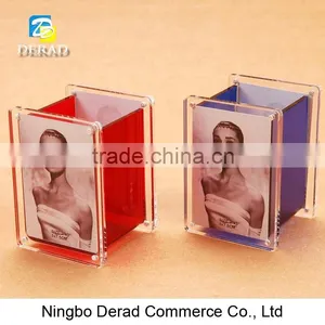 Acrylic Square Magnetic Pen Holder With Photo Frame Open Sexy Girl Full Photo thumbnail-1