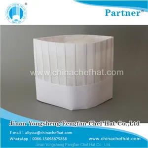 25cm Height Special White Round Top Cook Cap With Hook and Loop thumbnail-2