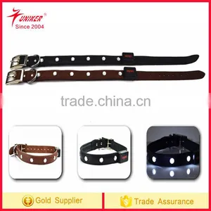 2017 Hot Selling LED Dog Safety Collar Leather Collar thumbnail-1