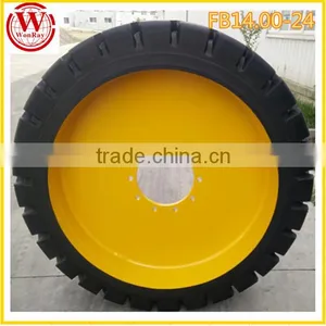 China Top Quality Factory Sales Directly Solid Forklift Tires 7.00-12 825-12, 700x12 Solid Rubber Cushion Linde Tire With Lug thumbnail-1