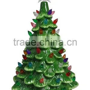 Personalized Green Color Glazed Decorative Ceamic Wire Christmas Trees thumbnail-1