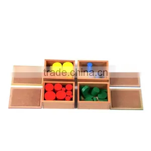 Educational Toy Colorful Montessori Material Knobless Cylinders thumbnail-5
