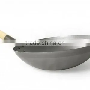 Signle Wooden Handle Chinese Pan Carbon Steel Material Wok thumbnail-3