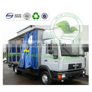Economic Waterproof Blue PVC Coated Fabric Truck Curtain Door Sets thumbnail-1