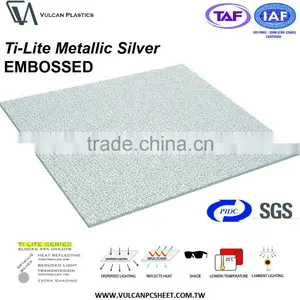 Opaque Lower Temp Plastic Polycarbonate Embossed Sheet (Ti-Lite Metallic Silver Solid Embossed) thumbnail-2