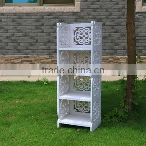 White Bathroom Wooden Wall Corner Shelf thumbnail-4