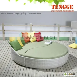 Oval Round Bed Ratttan Outdoor Daybed thumbnail-1