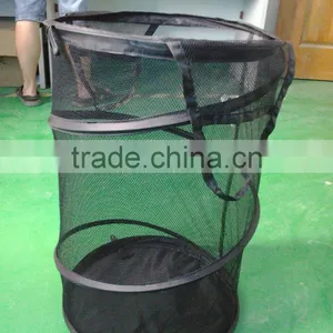 Vivinature Large Round Mesh Laundry Foldable Hamper With Hard Canvas thumbnail-1