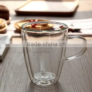 Borosilicate Glass With Handle Heat Resistant Glass With Handle Double Wall Glass With Handle thumbnail-1