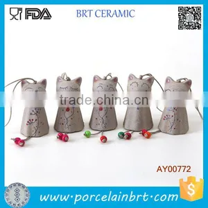Home Decor Cat Ceramic Wind Chimes thumbnail-2