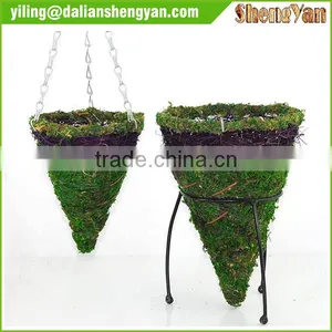 Hanging Moss Planter , Moss Flower Pot , Moss Brackets thumbnail-1