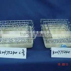 Set of Three Natural Rattan Wire Fruit Basket thumbnail-1