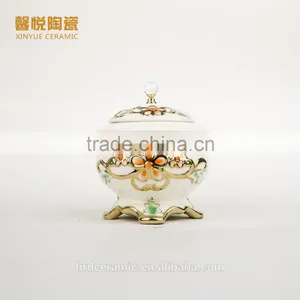 Hot Sale High Quality Golden Ashtrey, Bulk Ceramic Ashtray With Lid thumbnail-1