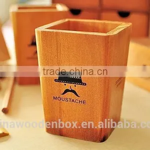 2015 Wholesale Wooden Stationery Box Wooden Pencil Container thumbnail-4