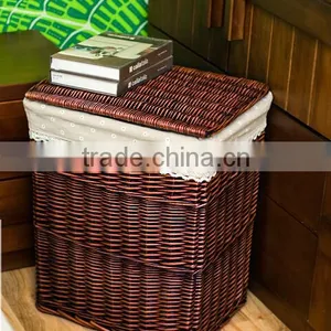 New Design Willow Material Hand Woven Shopping Basket thumbnail-1