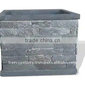 Light Concrete With Stone Planter thumbnail-1