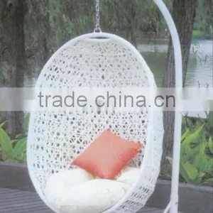 Outdoor Indoor Rattan Egg Shaped Swing Chair thumbnail-2