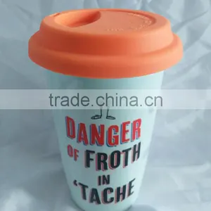 Ceramic Material Heat Resistant Double Wall Drinking Mug for Travel thumbnail-4