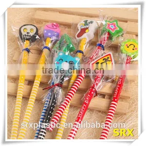 New 18.5cm Color Promotion Wood Pencil With Animal Shape Eraser, Jumo Color Pencil as Gift, Wood Color Pencil Manufacturer thumbnail-2