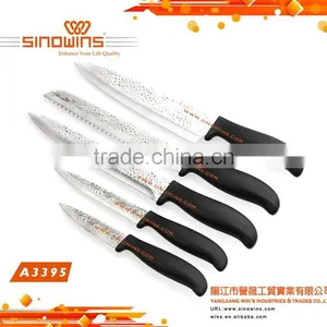 A3395-b Special Design Air-flow Dots Stamped 5pcs Stainless Steel Knife Set thumbnail-1